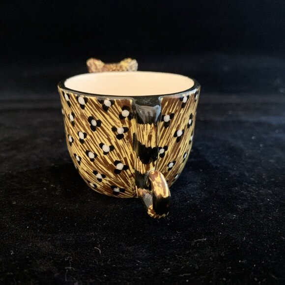 1999 Ardmore Studio Leopard Demitasse Cup South African Zulu Ceramic Pottery Vtg - Picture 4 of 12